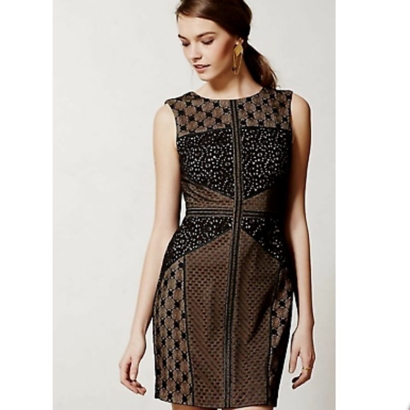 HEARTLOOM l Anthropologie Black Lace Topography Cocktail Dress Size Smal… - Picture 1 of 13